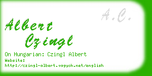 albert czingl business card